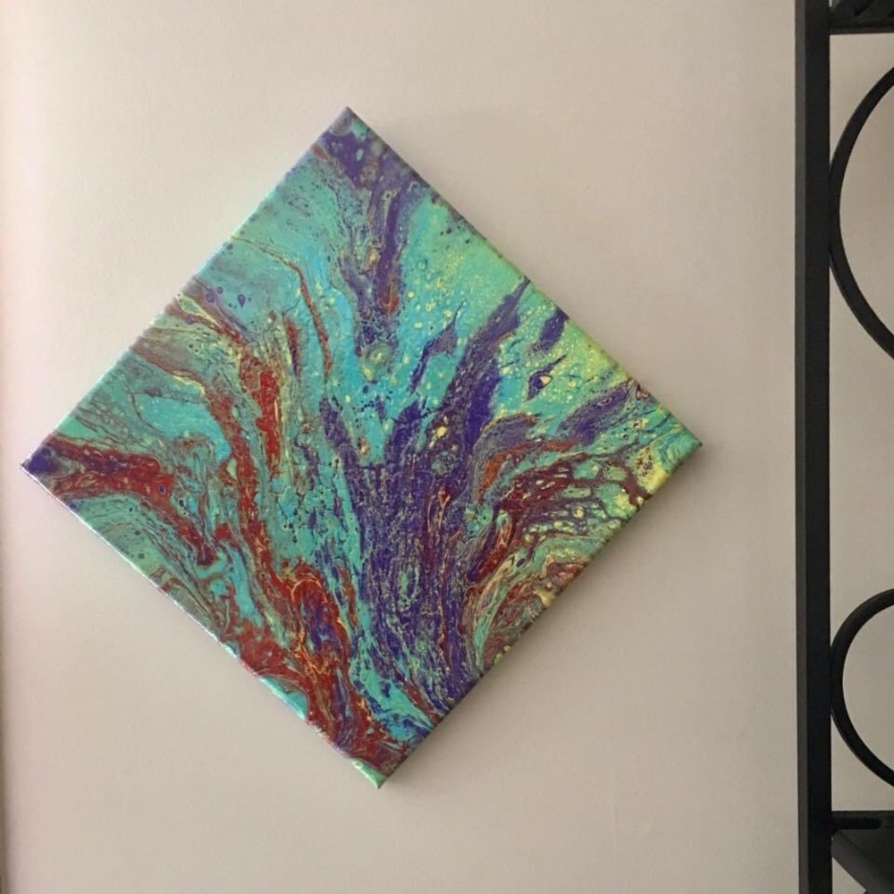 Original ‘Colorburst’ fluid art painting